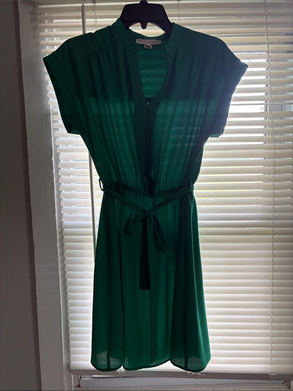 Green Waist-Tie Women’s Dress